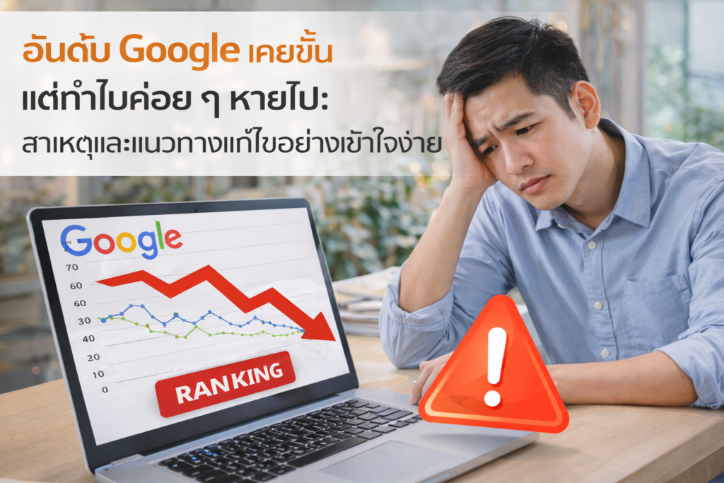 อันดับ Google เคยขึ้น แต่ทำไมค่อย ๆ หายไป พบสาเหตุและแนวทางแก้ไข